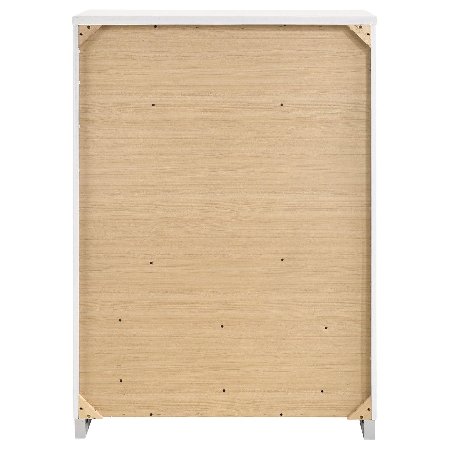 Cómoda de dormitorio Felicity de 5 cajones en blanco de alto brillo