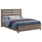 Cama King con almacenamiento y paneles Brantford Wood Eastern en roble barril