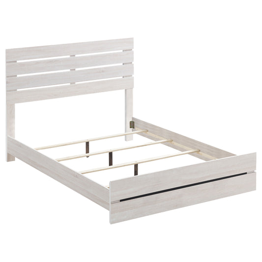 Cama king size con paneles Brantford Wood Eastern en blanco costero