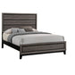 Cama Watson Wood Eastern King con paneles de roble gris