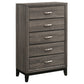 Juego de dormitorio Watson California King de 5 piezas en roble gris