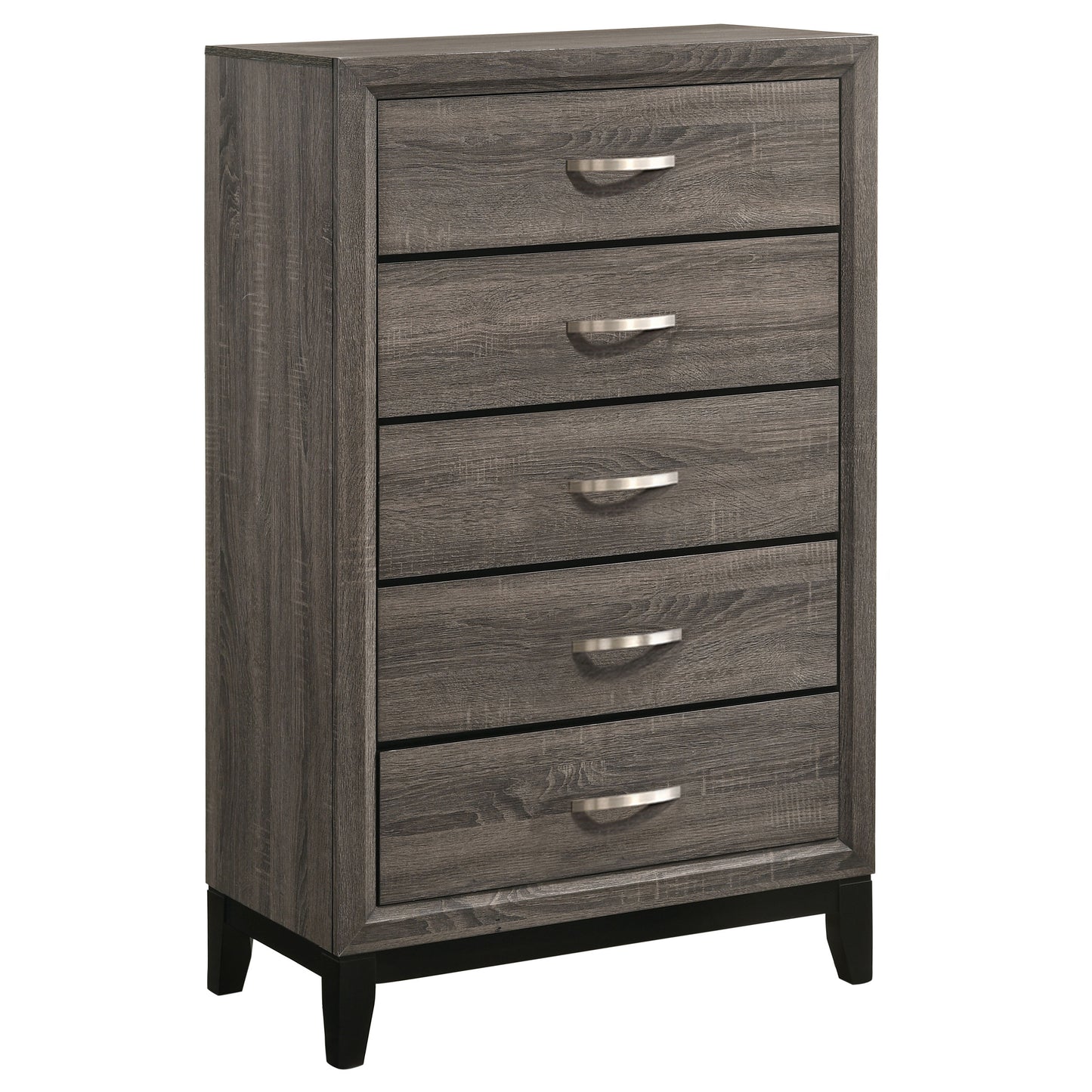 Juego de dormitorio individual Watson de 5 piezas en roble gris