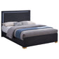 Cama Marceline Wood con panel LED completo, color negro