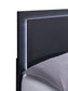 Cama Marceline Wood con panel LED completo, color negro