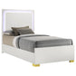 Cama doble Marceline Wood con panel LED blanco