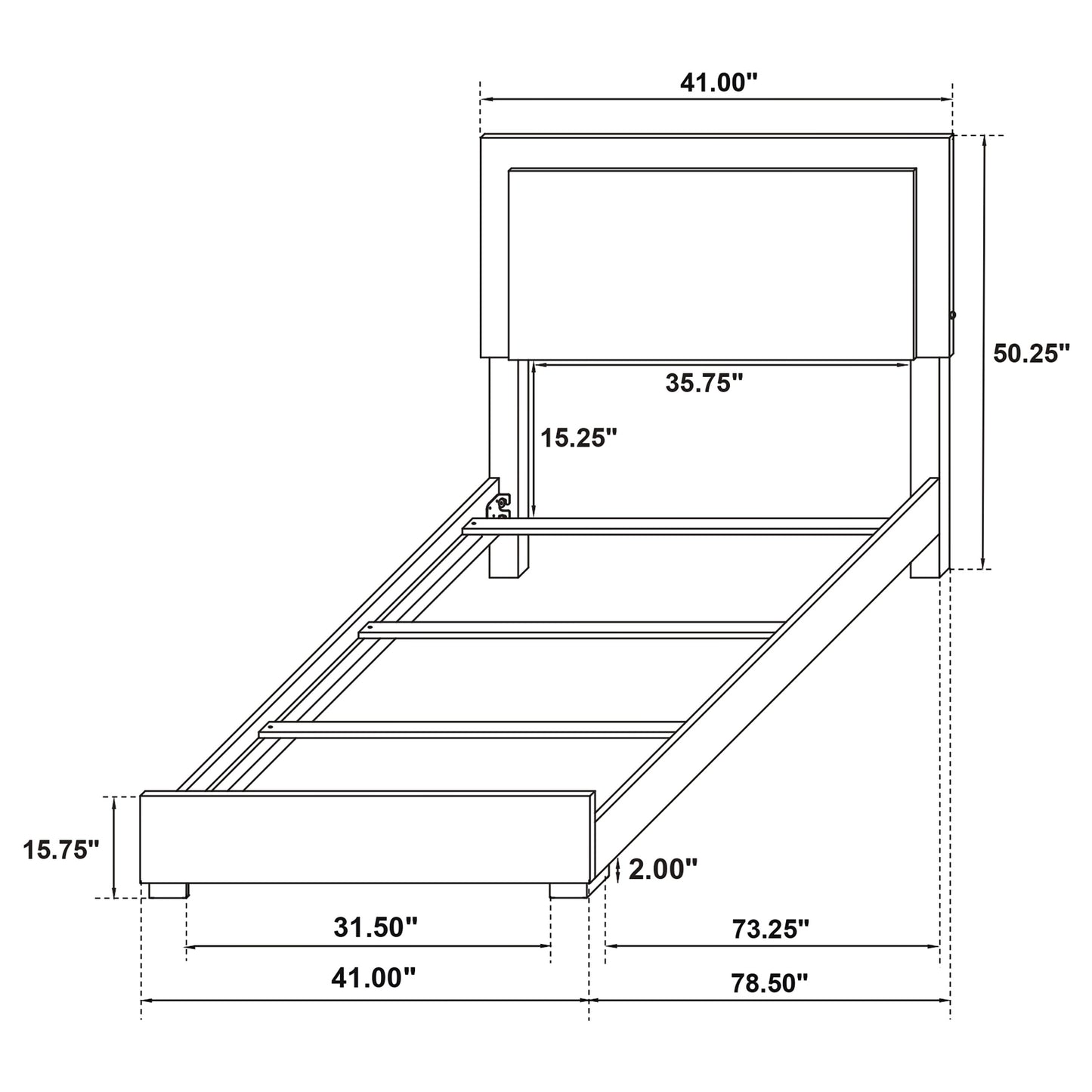 Cama doble Marceline Wood con panel LED blanco