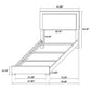 Cama doble Marceline Wood con panel LED blanco