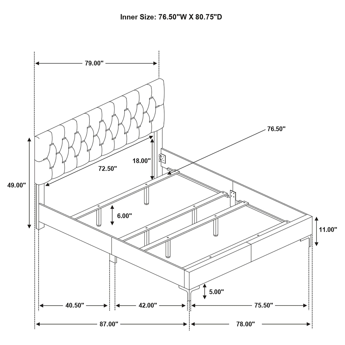 Juego de dormitorio Kendall Eastern King de 4 piezas en blanco