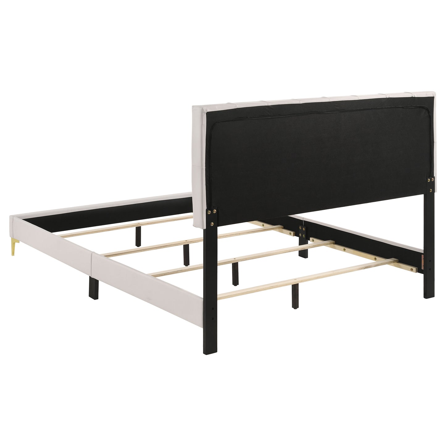 Cama tapizada Kendall California King con paneles en blanco