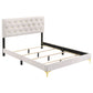 Cama tapizada Kendall California King con paneles en blanco