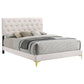 Cama tapizada Kendall California King con paneles en blanco
