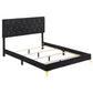 Cama tapizada Kendall California King con paneles en color negro