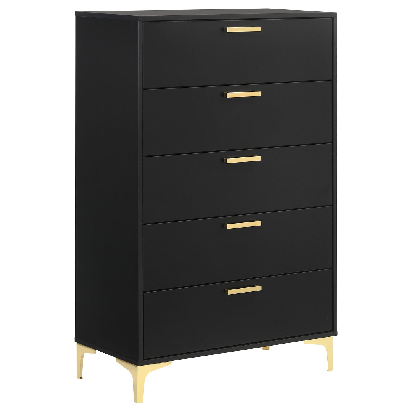 Juego de dormitorio Kendall California King de 5 piezas, color negro