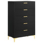 Juego de dormitorio Kendall California King de 5 piezas, color negro
