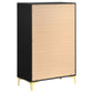 Juego de dormitorio Kendall California King de 5 piezas, color negro