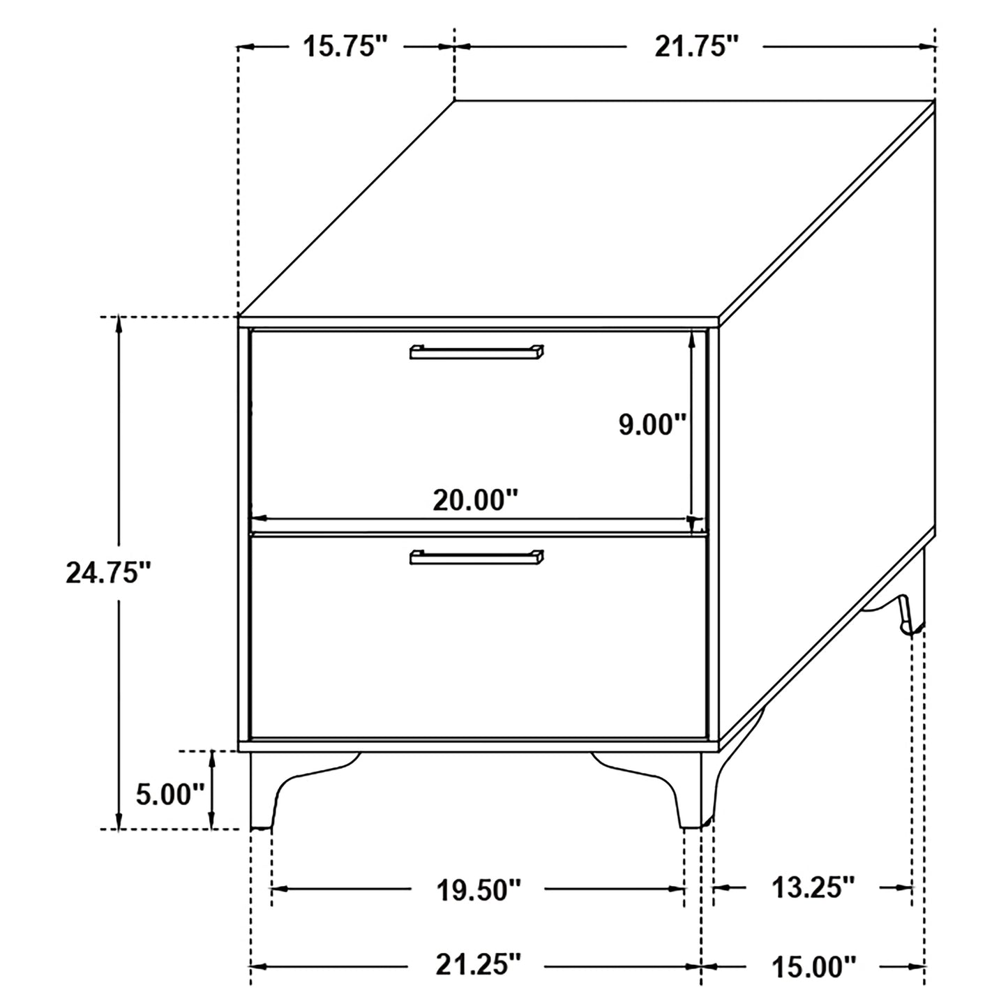 Juego de dormitorio Kendall California King de 5 piezas, color negro