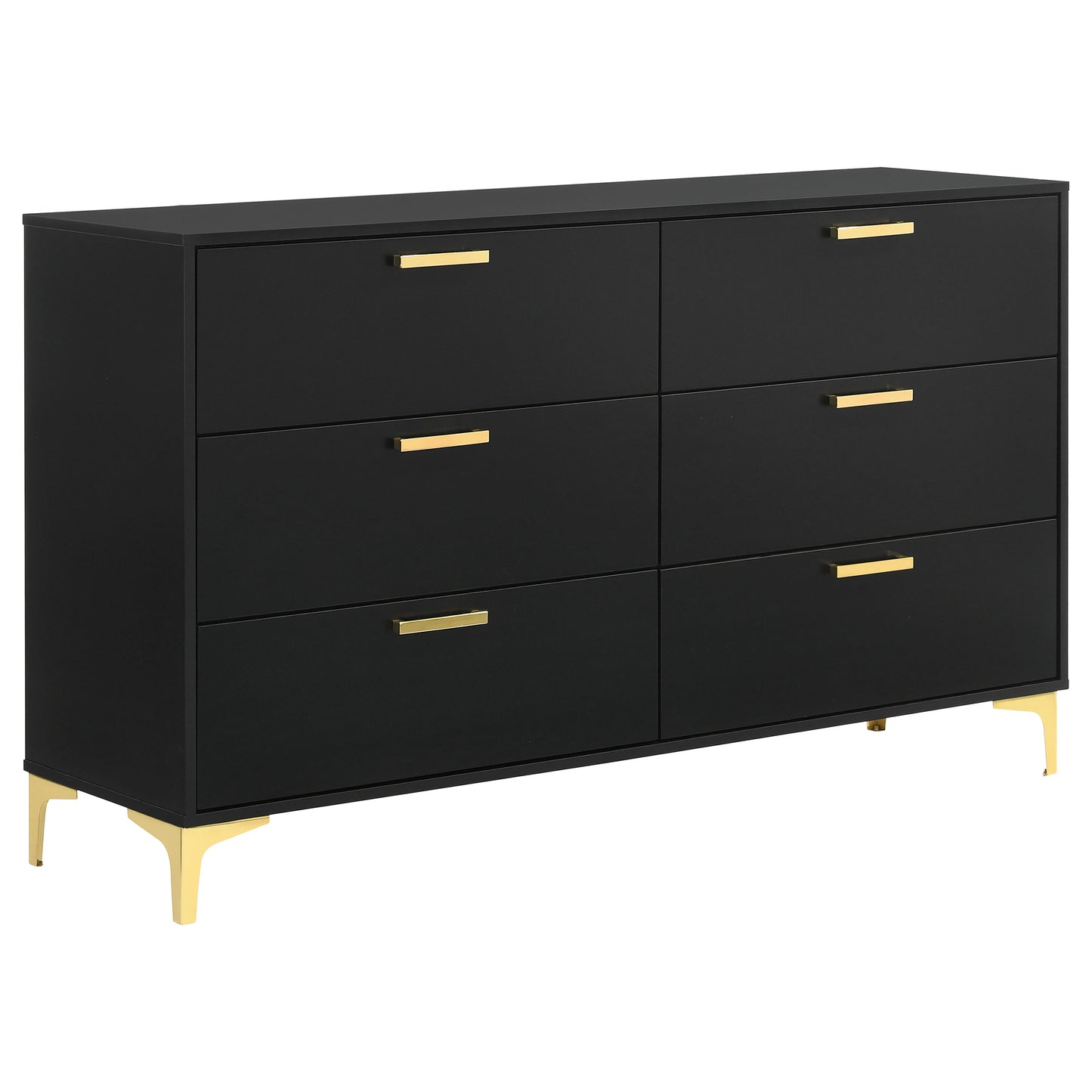 Juego de dormitorio Kendall Queen de 5 piezas, color negro