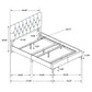 Juego de dormitorio Kendall Queen de 5 piezas, color negro