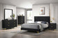 Juego de dormitorio Kendall Queen de 5 piezas, color negro