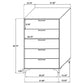 Juego de dormitorio Kendall Queen de 5 piezas, color negro