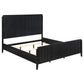 Cama California King con paneles Brookmead Wood, color negro