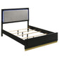 Cama Eastern King con paneles LED de madera de alcaravea, color negro
