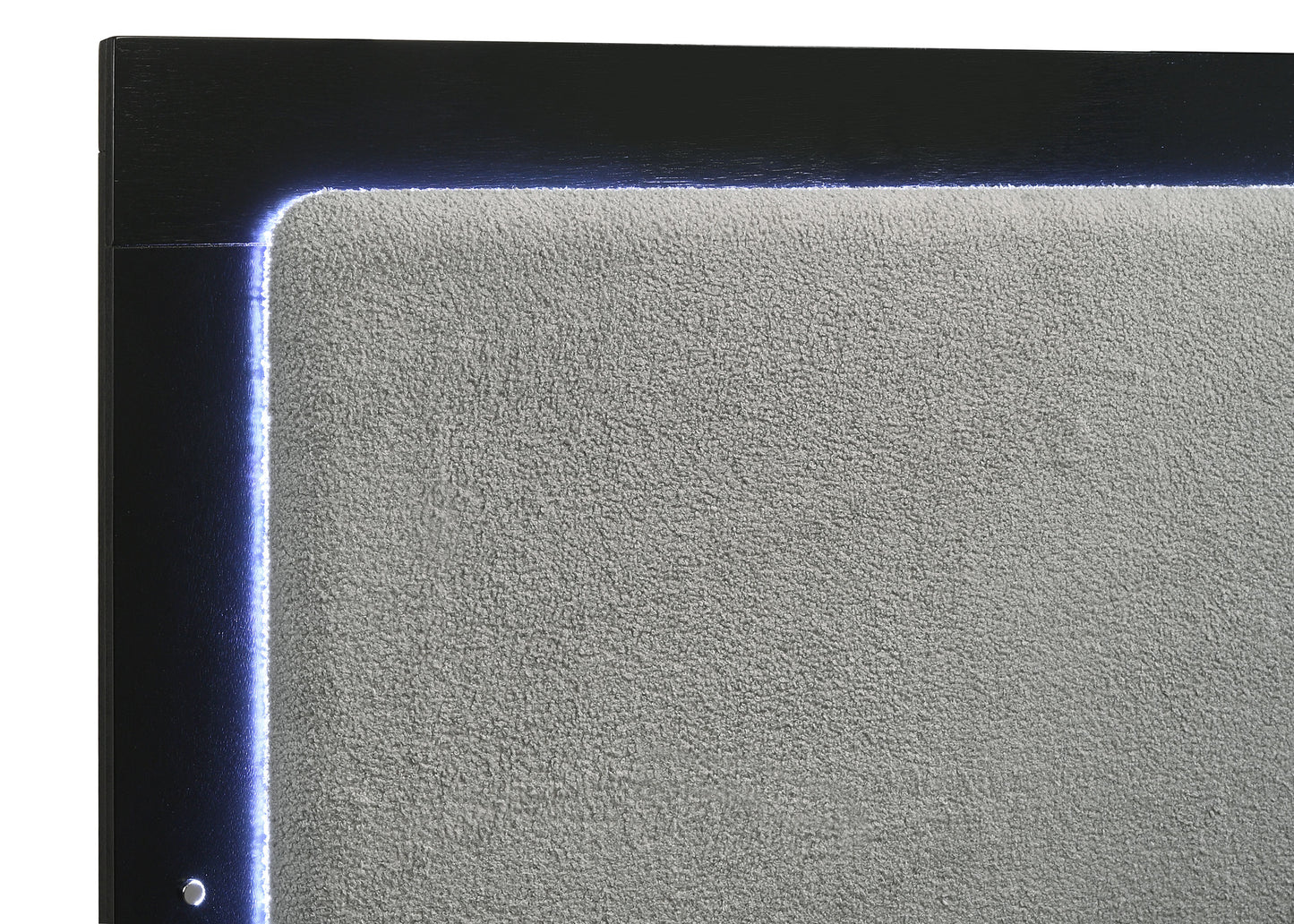 Cama Eastern King con paneles LED de madera de alcaravea, color negro