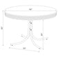 Mesa de comedor redonda retro de 42 pulgadas con tablero de madera blanco y cromado