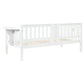 Sofá cama individual Bethany Wood con mesas abatibles, color blanco
