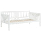 Sofá cama individual Bethany Wood con mesas abatibles, color blanco