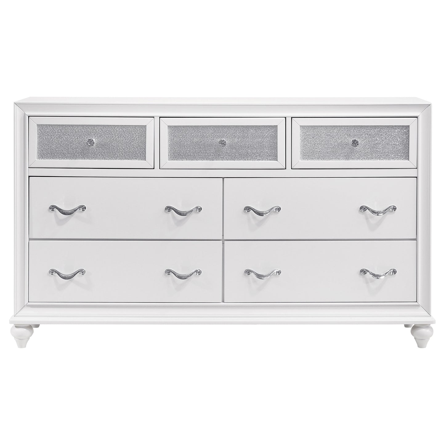 Juego de dormitorio California King de 4 piezas Barzini blanco