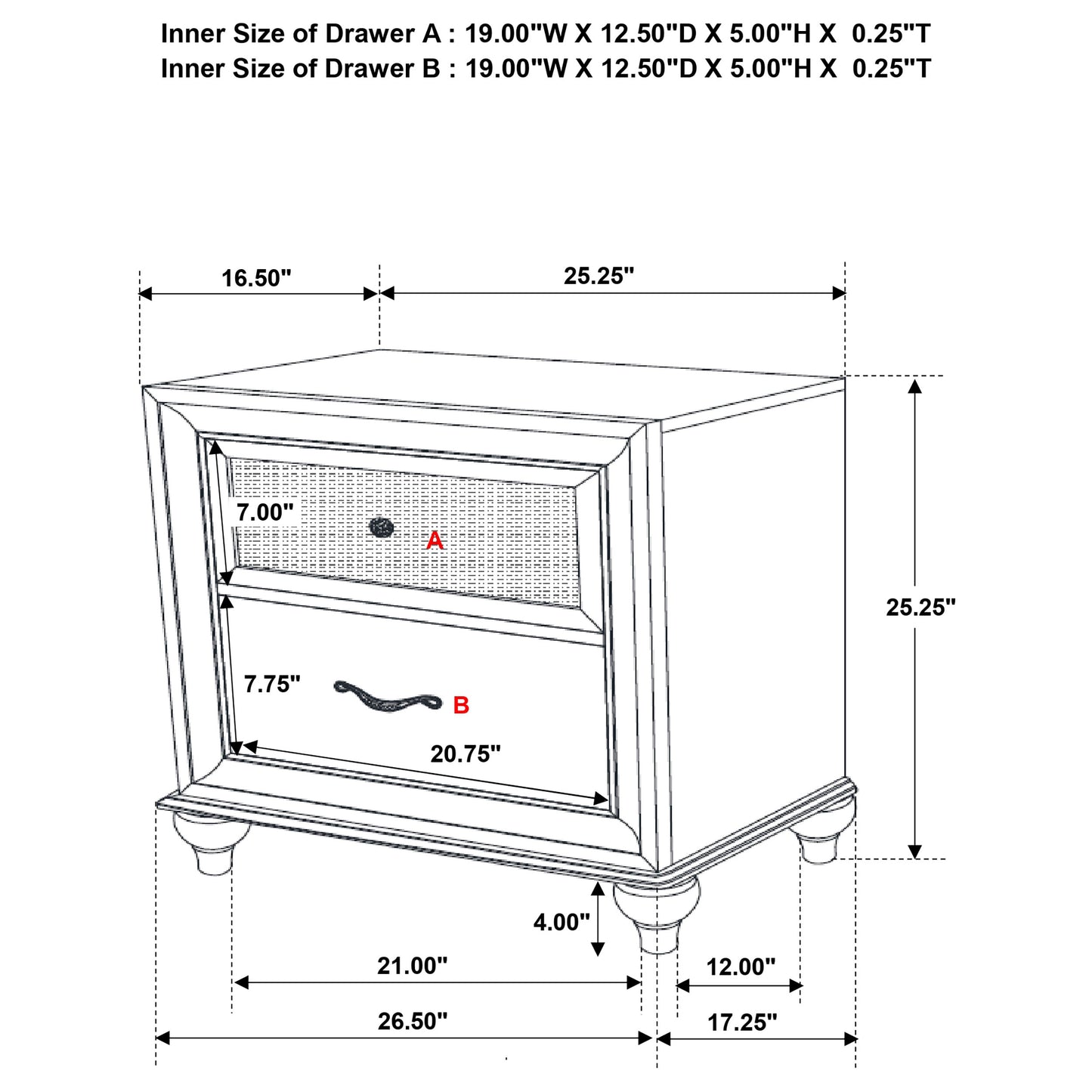 Juego de dormitorio California King de 4 piezas Barzini blanco