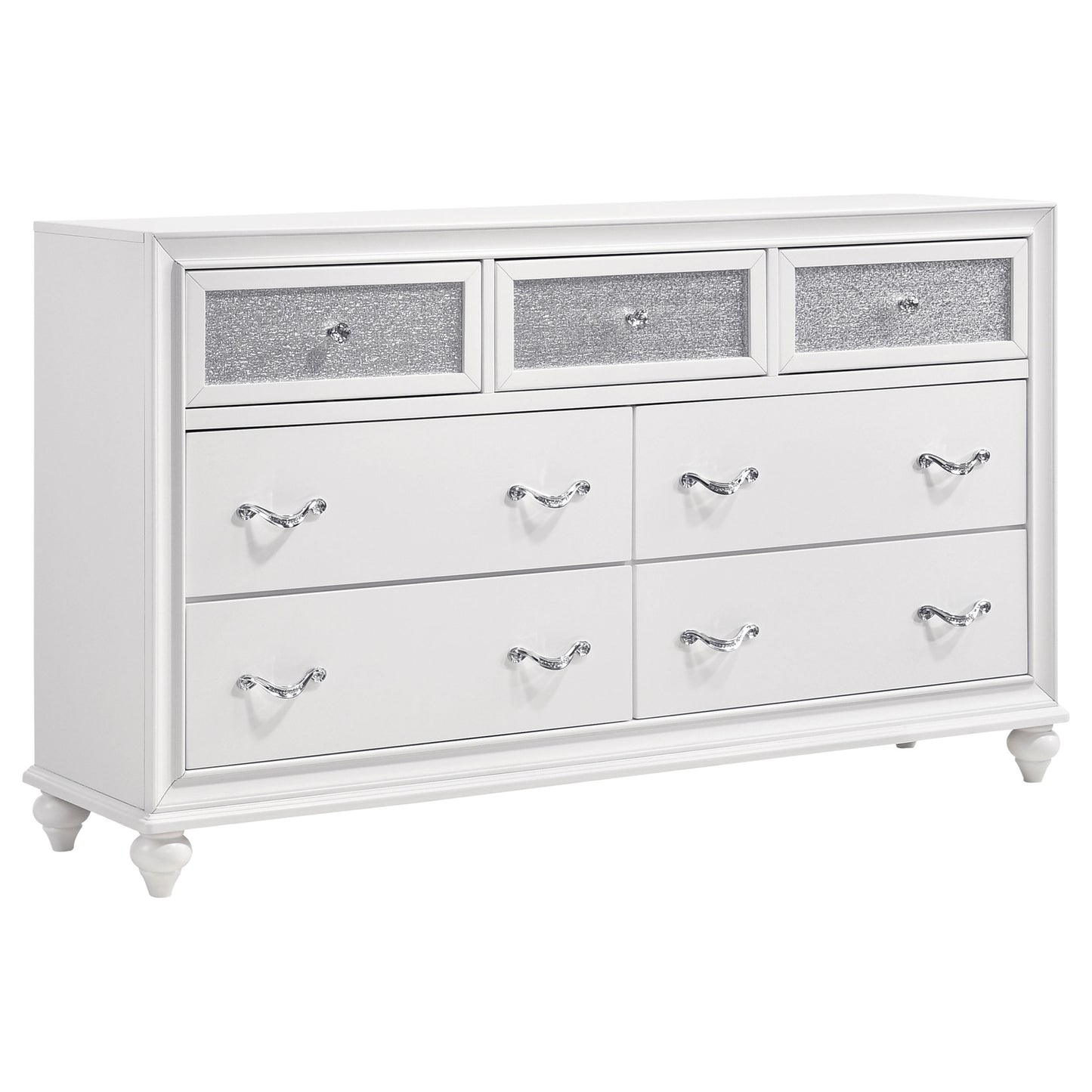 Juego de dormitorio California King de 5 piezas Barzini blanco