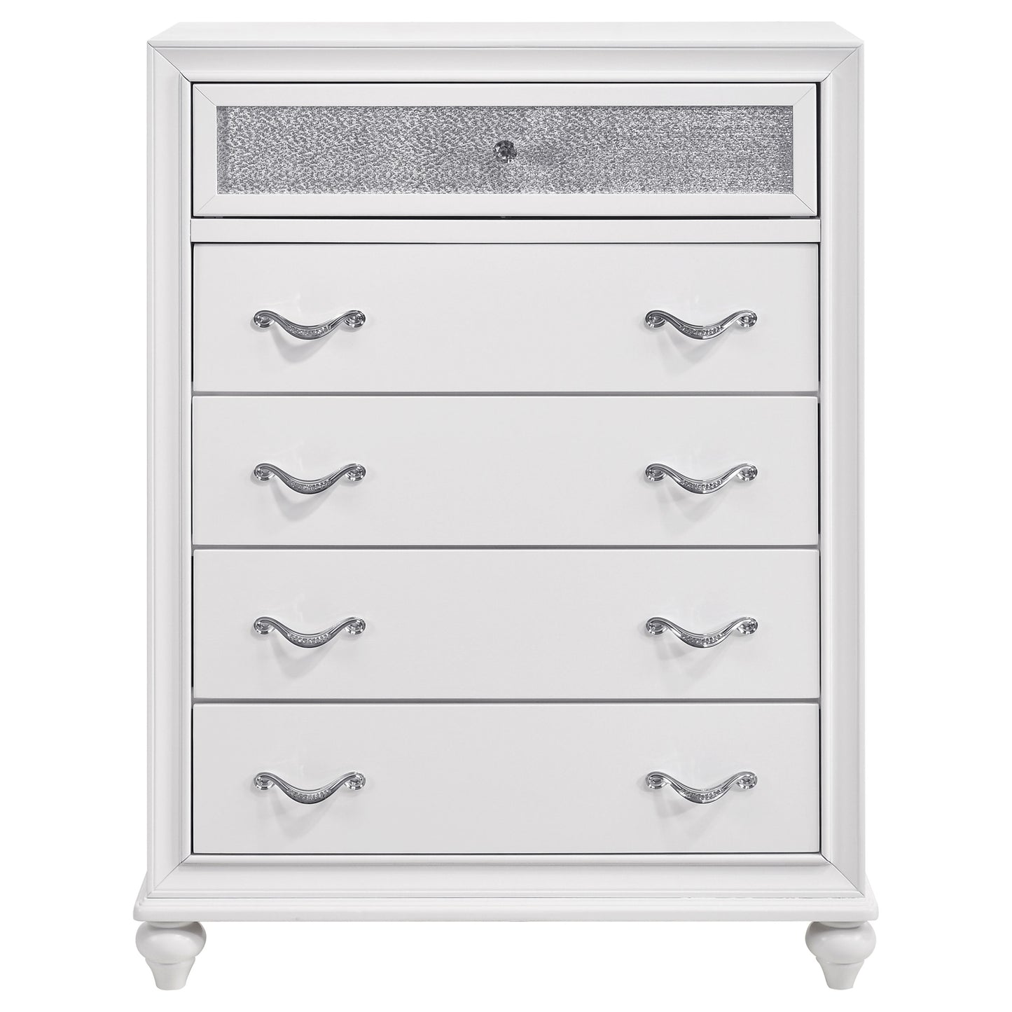 Juego de dormitorio California King de 5 piezas Barzini blanco