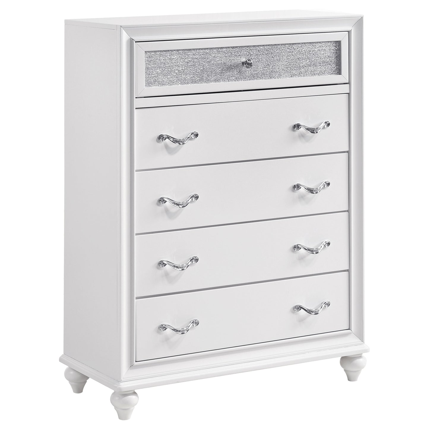 Juego de dormitorio California King de 5 piezas Barzini blanco