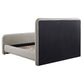 Cama Queen tapizada con paneles Wren, color gris