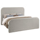Cama Queen tapizada con paneles Wren, color gris
