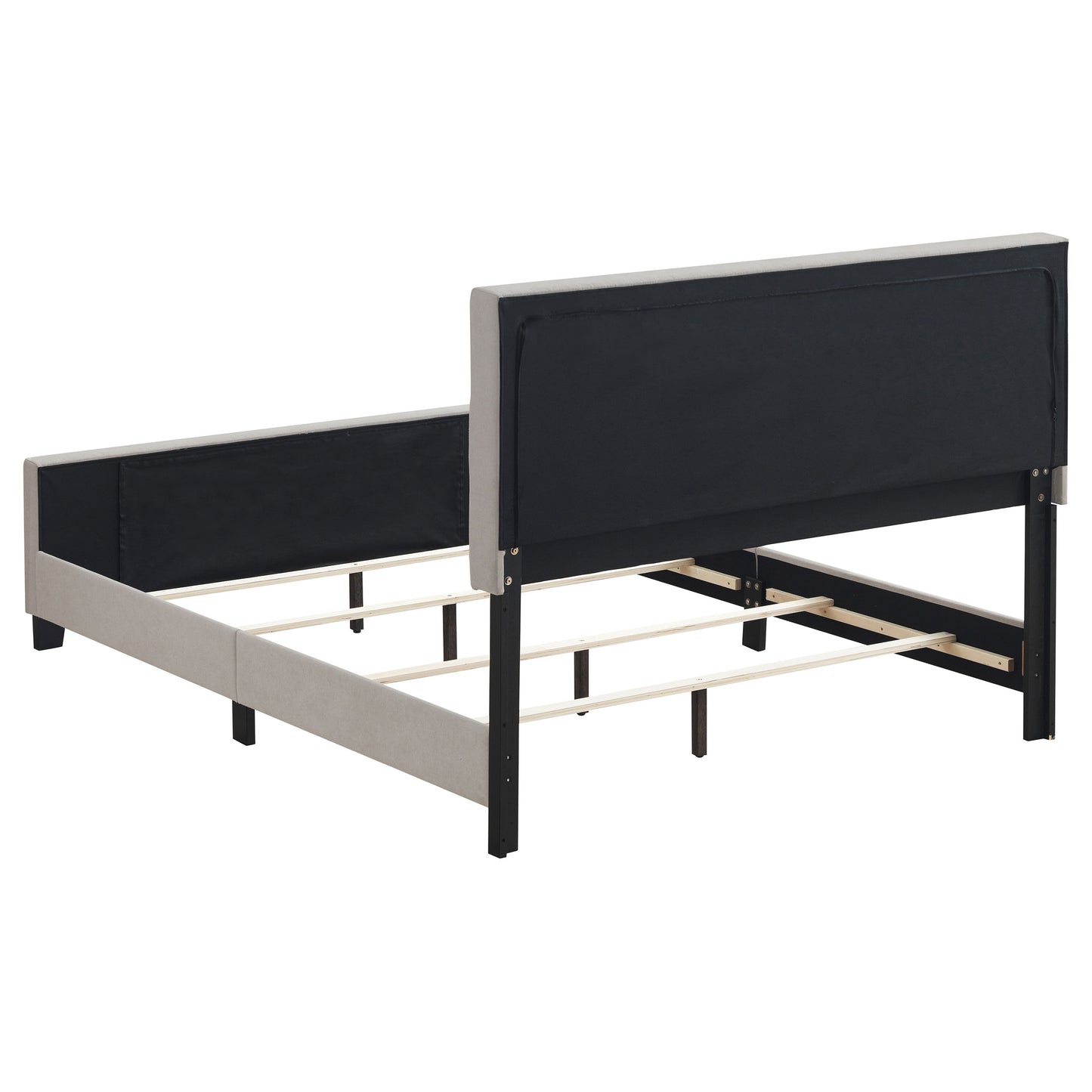 Cama tapizada Fairfield con paneles en color beige
