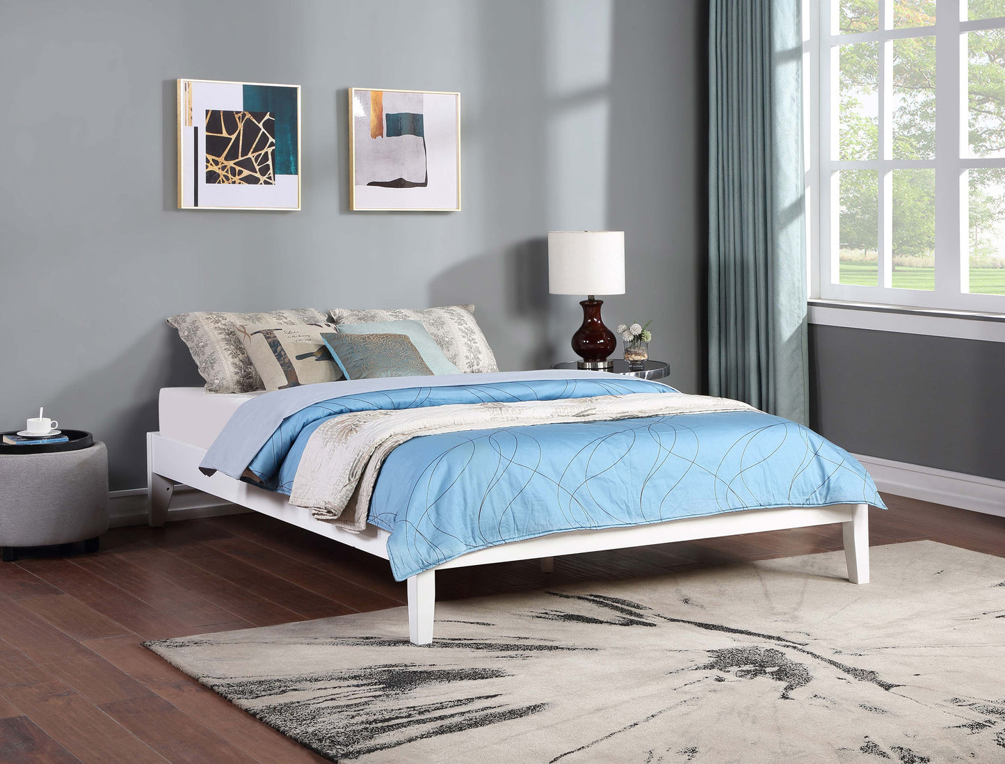 Cama de plataforma universal Hounslow Queen blanca