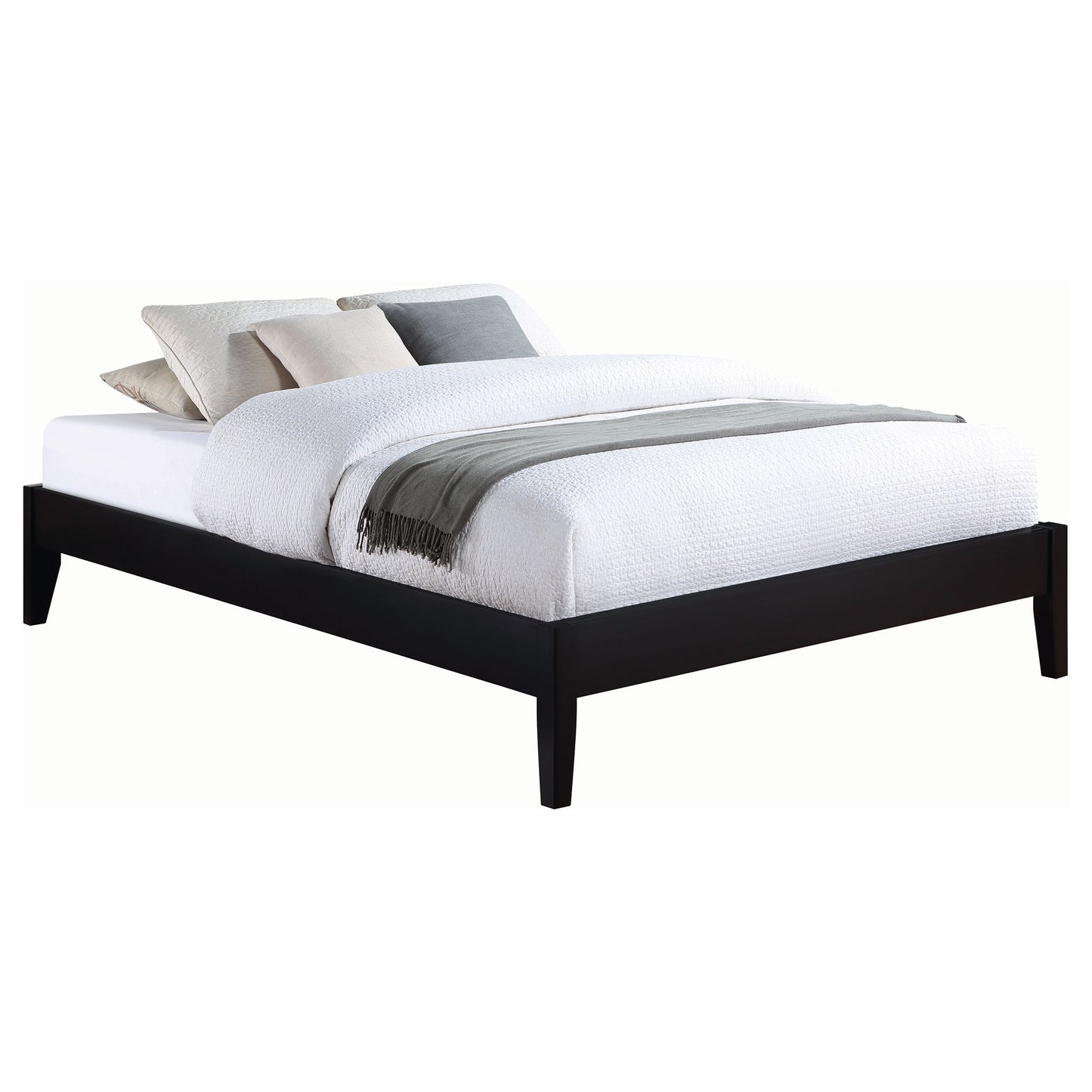 Cama Queen con plataforma universal Hounslow, color negro