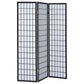 Biombo plegable Shoji Carrie de 3 paneles, color negro