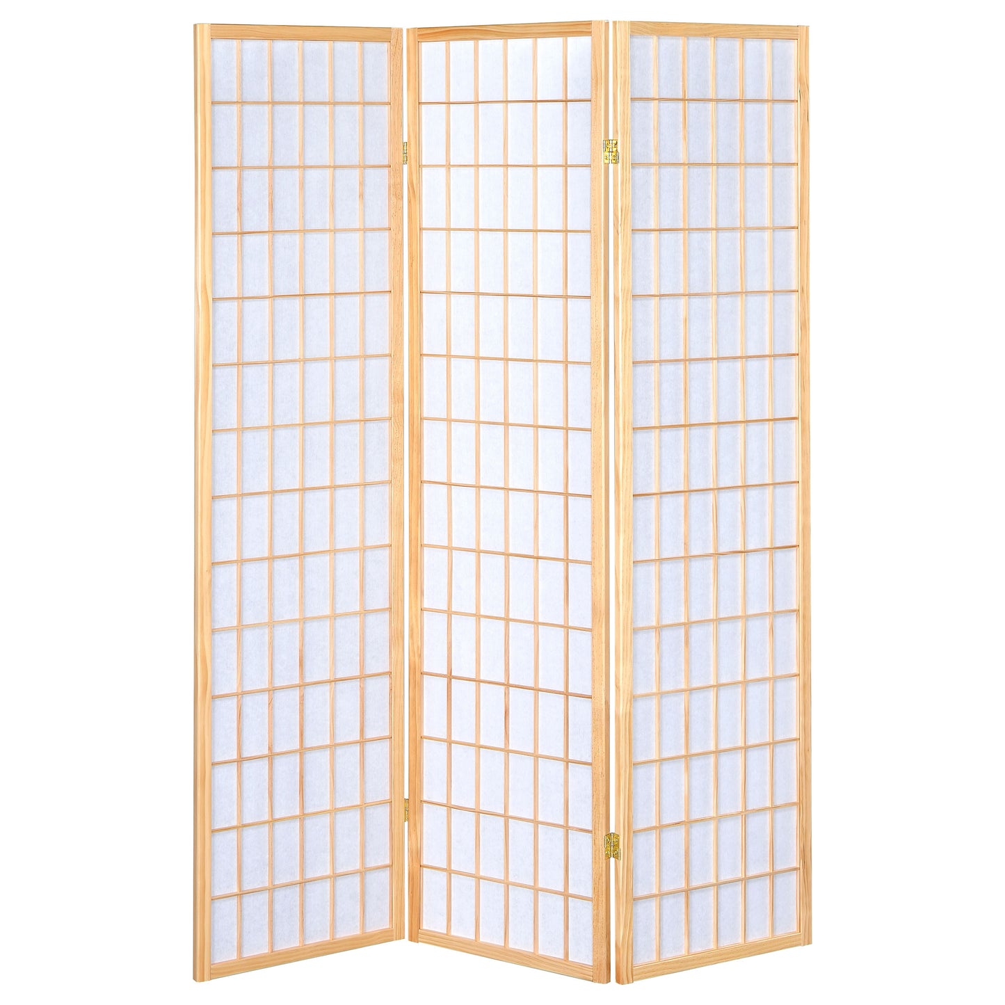 Biombo plegable Shoji de 3 paneles Carrie, color natural