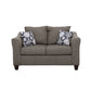 Loveseat Salizar tapizado con brazos acampanados en gris carbón
