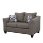 Loveseat Salizar tapizado con brazos acampanados en gris carbón