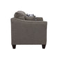 Loveseat Salizar tapizado con brazos acampanados en gris carbón