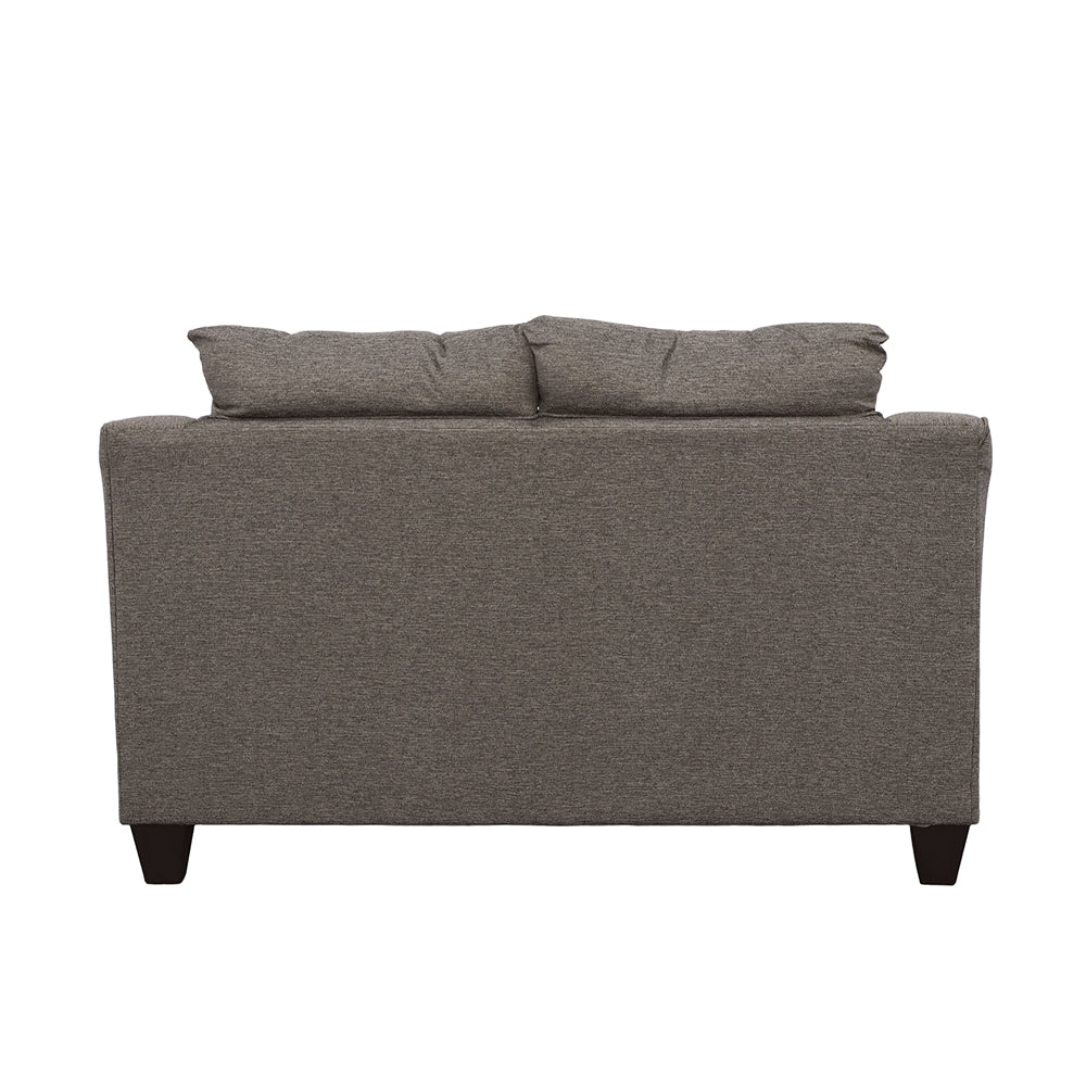 Loveseat Salizar tapizado con brazos acampanados en gris carbón