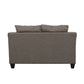 Loveseat Salizar tapizado con brazos acampanados en gris carbón