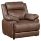 Sillón Ellington con brazos acolchados y tapizados, color marrón oscuro