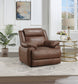 Sillón Ellington con brazos acolchados y tapizados, color marrón oscuro