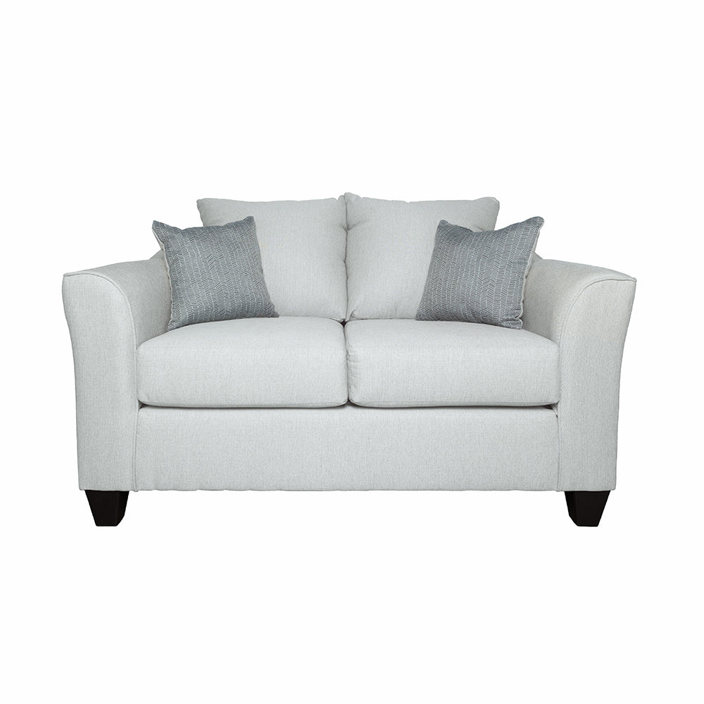 Loveseat tapizado con brazos acampanados Salizar color arena